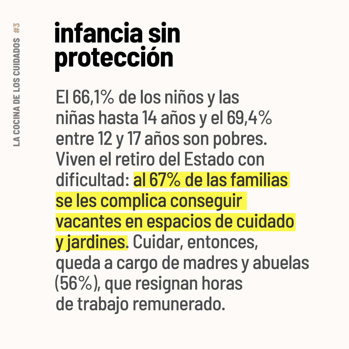Los hogares con niños y niñas también sufren el desmantelamiento de las políticas públicas. Un millón de chicos se va a dormir sin cenar y las asignaciones dejarán de actualizarse automáticamente.