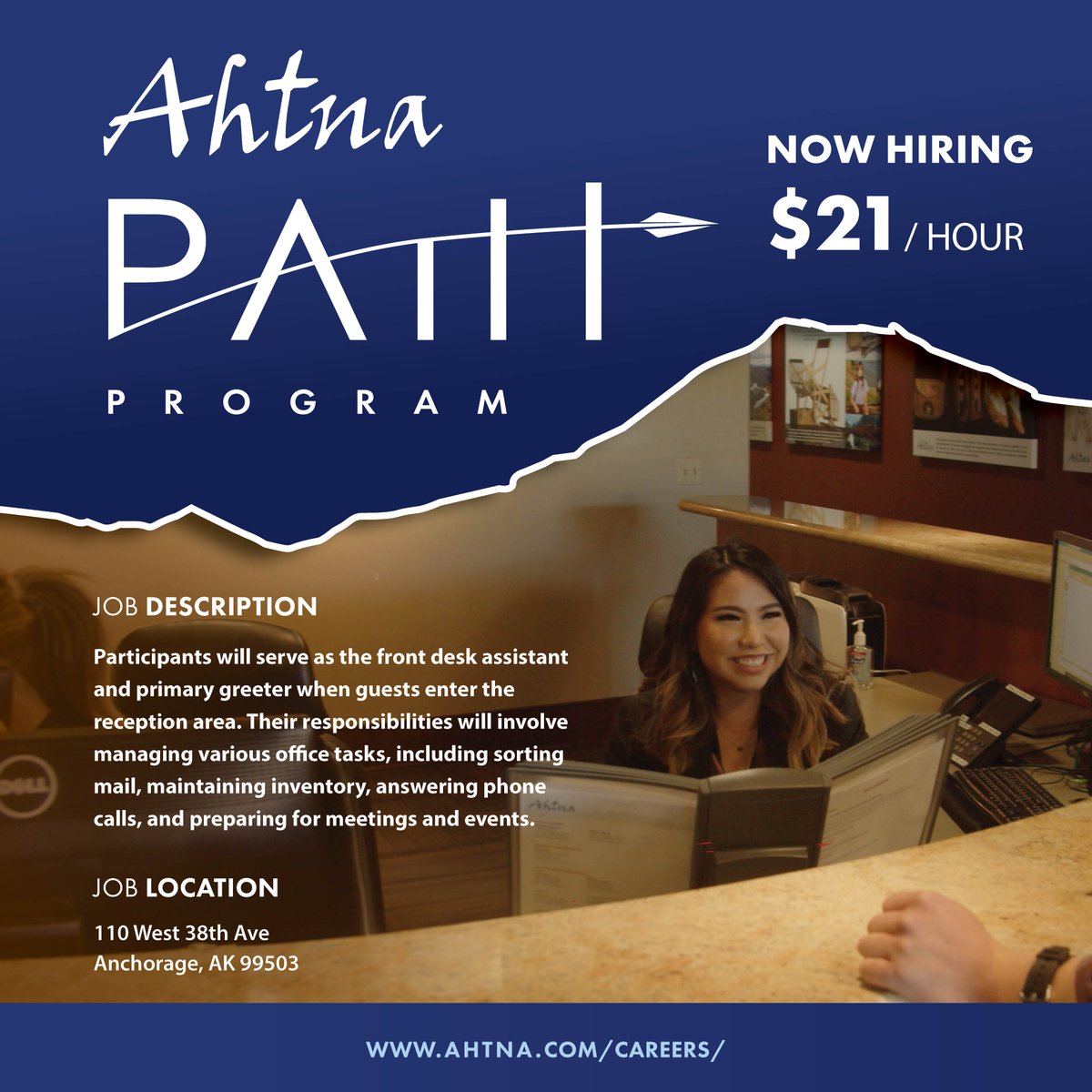 Attention all shareholders and shareholder descendants! The PATH Program is now hiring!
For more information, please email Ve’dra Bechtol: vbechtol@ahtna.net 
website: ahtna.com/careers/