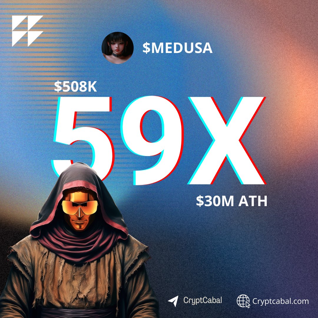 TheCryptCabal's tweet photo. We smashed 59x on $Medusa (508k - $30M). Nothing beats insider trading strategy. Get in and see for yourself - https://t.co/VKfv0S0ROc.   

We won over 90% of our play in just 7 Days. Show me any other community with higher win rate bros. 🤣 🫵

#solana #memecoins $sol #dogster https://t.co/hFEJFBD9bo