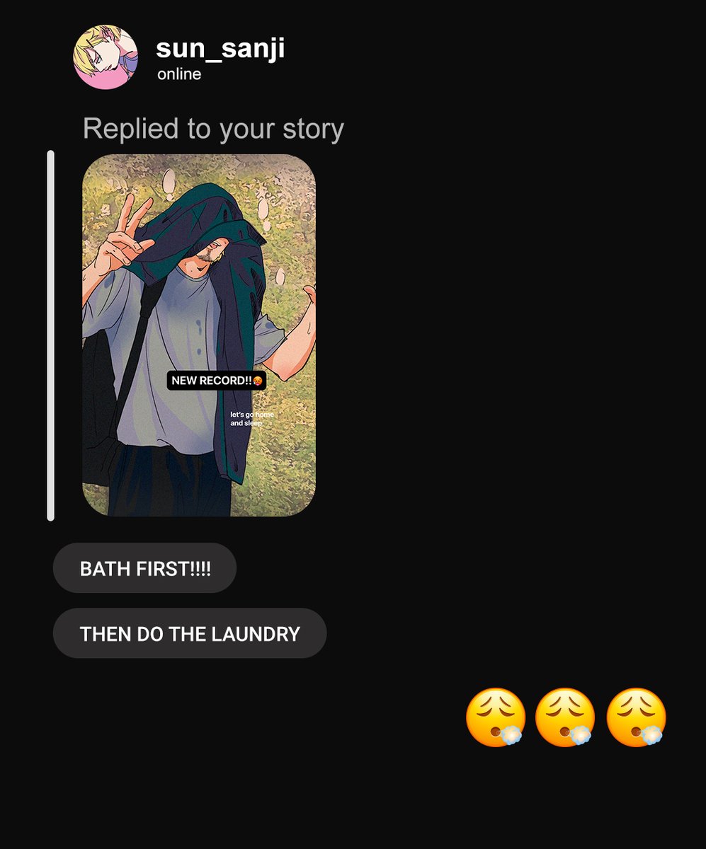 [Zosan modern life - social media AU]
just their random IG story post (1)

#zosan #zoro #sanji #socmed #au 💚💛