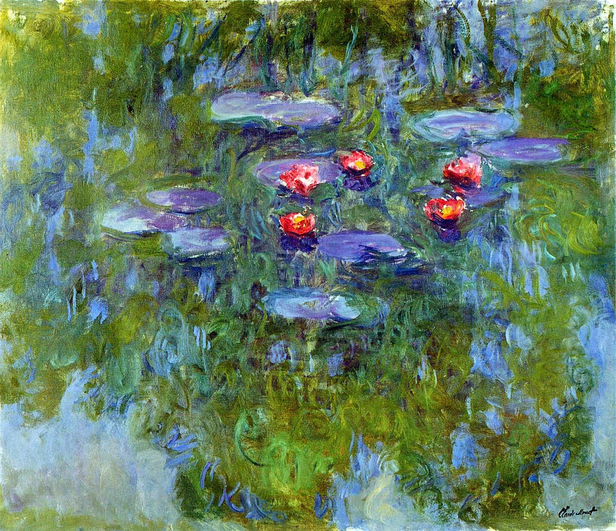 artistmonet's tweet photo. Water Lilies, 1919 #artbots #monet https://t.co/vHSC5sL4uI
