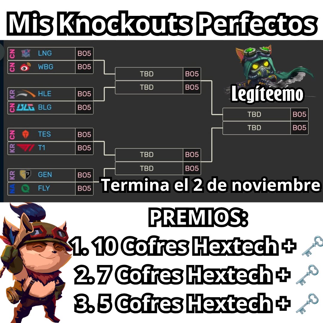 legiteemo's tweet photo. #Dinámica de #ComunidadesRiotLatam 

Participas:
*Comenta esta publicación con tus predicciones de todos los Knockouts (puedes usar tu propio formato o la plantilla adjunta) :3 🍄

*Usa el los #: #ComunidadesRiotLatam #worlds2024 

De nada por las wins🍄 https://t.co/tZNJOWOfgl