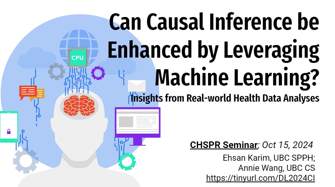 ehsanX364's tweet photo. Slides from my seminar "ML in Causal Inference" today https://t.co/SKt7YxhrJn @ubcspph @CHSPR @Advancinghlth #MachineLearning #Health #deeplearning #causalinference https://t.co/SKt7YxhrJn https://t.co/6n7dNeDm42
