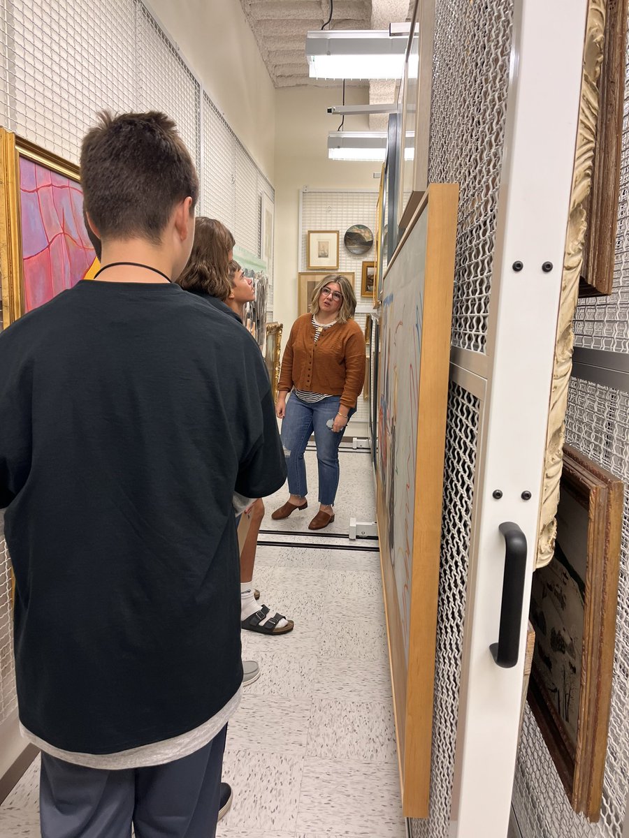 🖼️The Gallery Project had their first partner meeting today! 🖼️  They are working with Danielle Clouse- Gast at the Pearson Lakes Art Center! The team got to tour the different galleries and even took a trip to the Vault!! Stay tuned to see the progress of this project!
