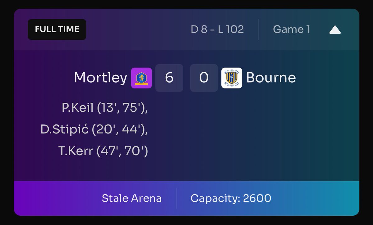 MortleyFC's tweet image. Footium has started you say?
Mortley play Bourne in their 1st match?
I wonder how we got on?
#Mortley #Footium