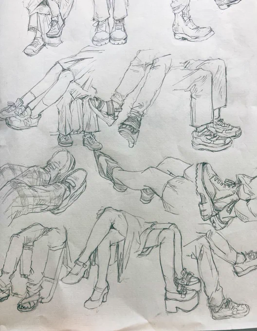 学生たちのあんよスケッチ 