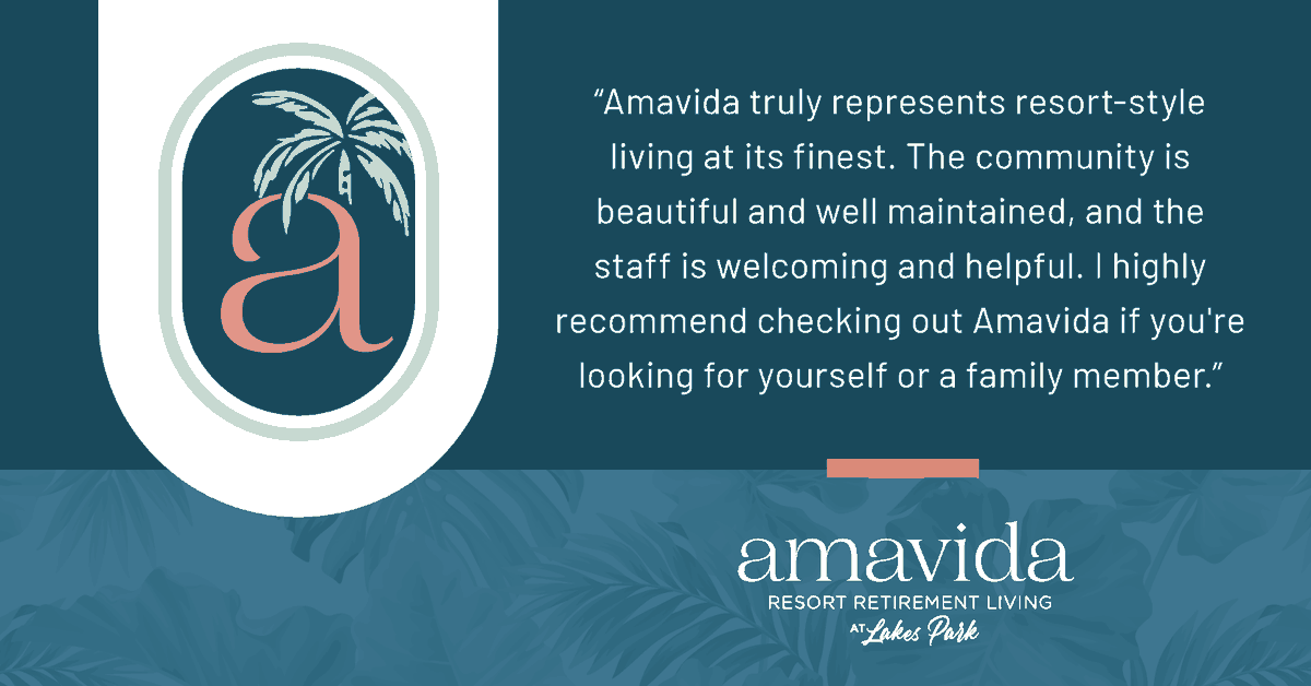Exquisite community ✔️
Impeccably maintained grounds ✔️
Gracious and welcoming staff ✔️

Hear from our incredible residents why they love calling Amavida home. Read more heartfelt reviews to see why we're the perfect choice for you or your loved one: bit.ly/3T2l0Yf