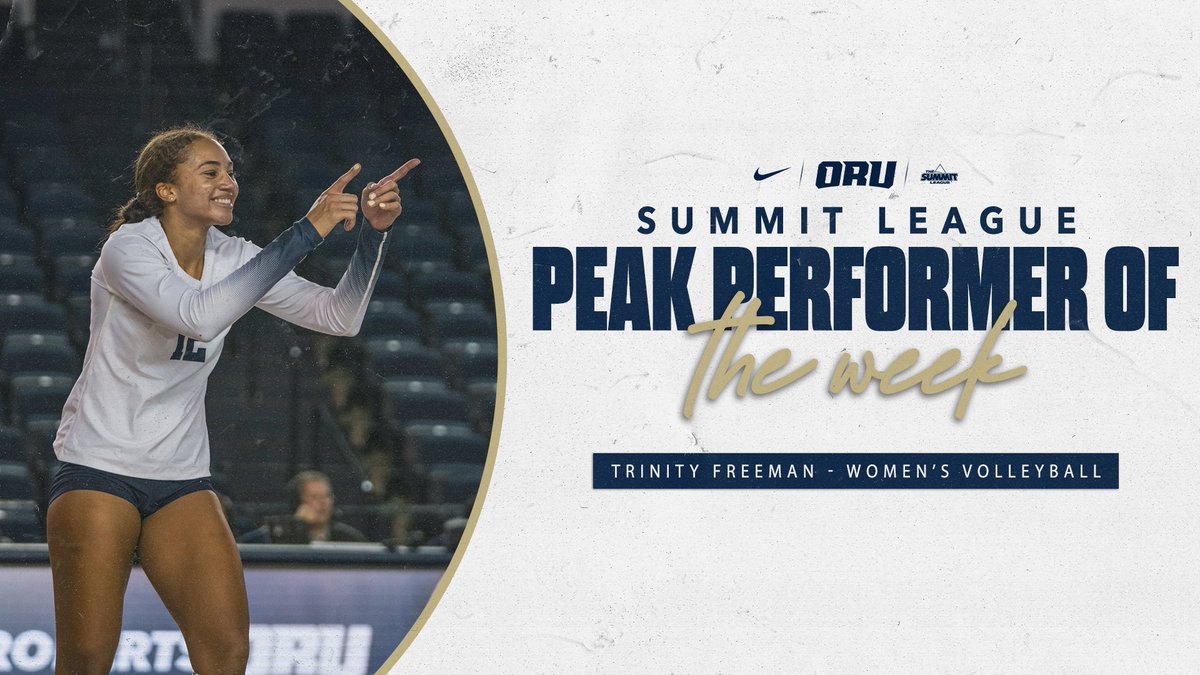 Ascending the 𝙨𝙪𝙢𝙢𝙞𝙩 🏔️

Congratulations to Trinity Freeman on being named the <a href="/TheSummitLeague/">The Summit League</a> Offensive Peak Performer of the Week!

#ORUVB | #GoldenStandard