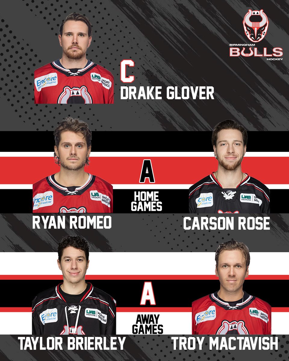 Introducing your 2024-25 Birmingham Bulls Captains