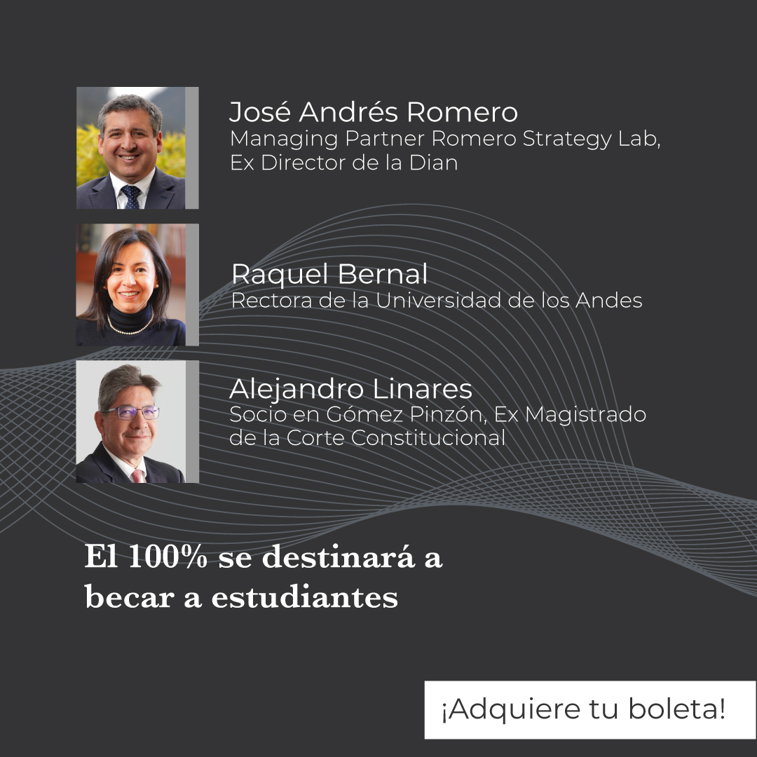📣📣¡No te pierdas la oportunidad de asistir a nuestro conversatorio sobre coyuntura fiscal y el panorama político en Colombia! 
🔊Además, disfrutarás de una cena, donde los fondos recaudados serán para la Beca Liminal Law. ¡Adquiere tu boleta y únete! ➡️ bit.ly/4eSvRN3