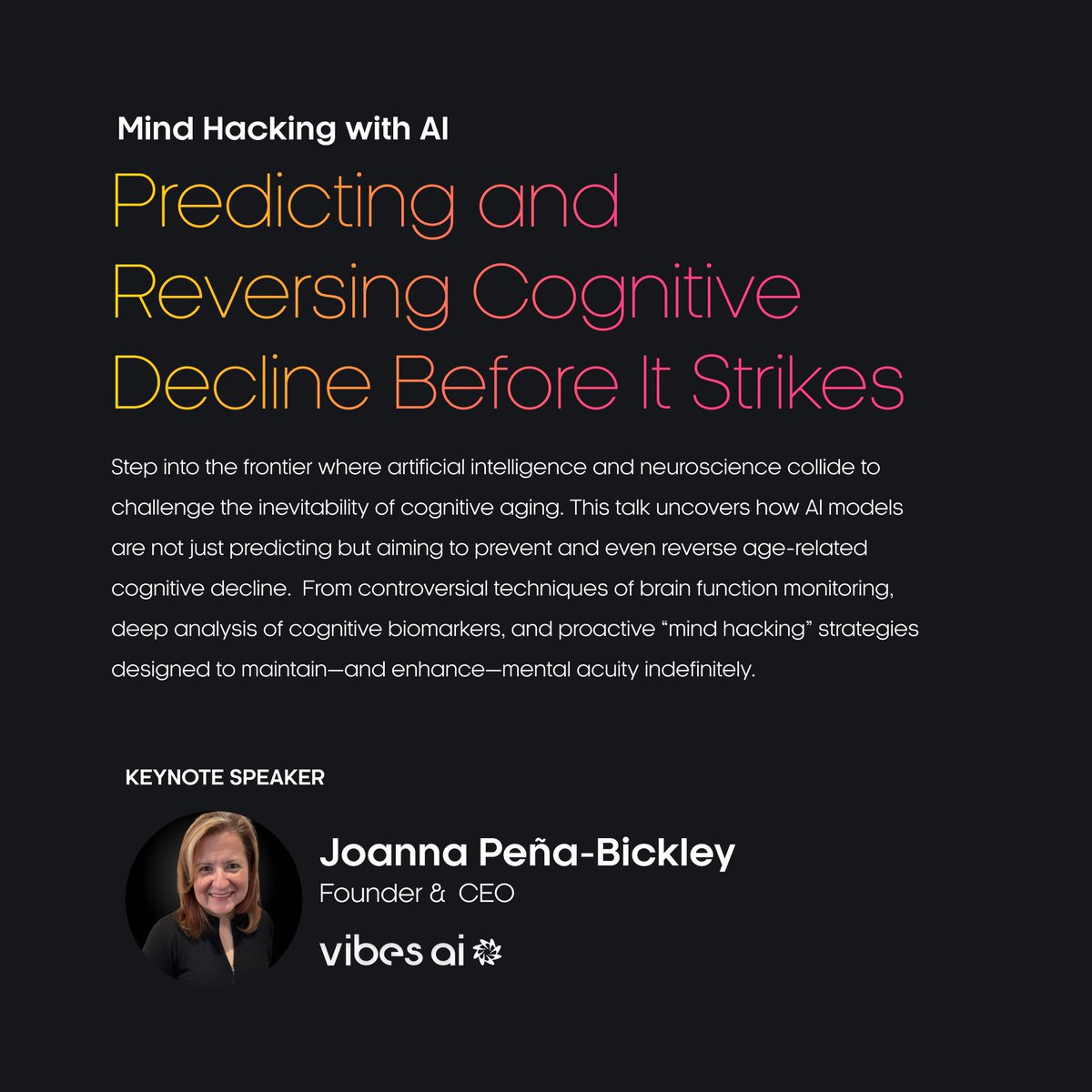 jojobickley's tweet image. @redefiningmedicine @asaging @milkeninstitute Ready to disrupt the status quo? Bring —AI pioneer and longevity innovator—to your stage. My talk “AI-Powered Longevity: Extending the Human Health-Span,” unveils how AI is redefining aging.  Be the event that ignites the future of…