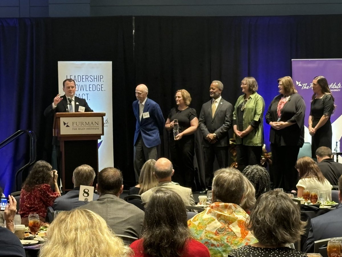 Original6Found's tweet photo. Takeaways from the  @rileyinstitute’s #WhatWorksSC lunch: 1) The O6 is grateful for our board &amp; partners. 2) Former US Secretary of Ed and S.C. Governor Dick Riley is a force of nature. 3)The O6 is excited to try &amp; partner with the award-winning organizations we learned about! https://t.co/Nxm2BWk5Xn
