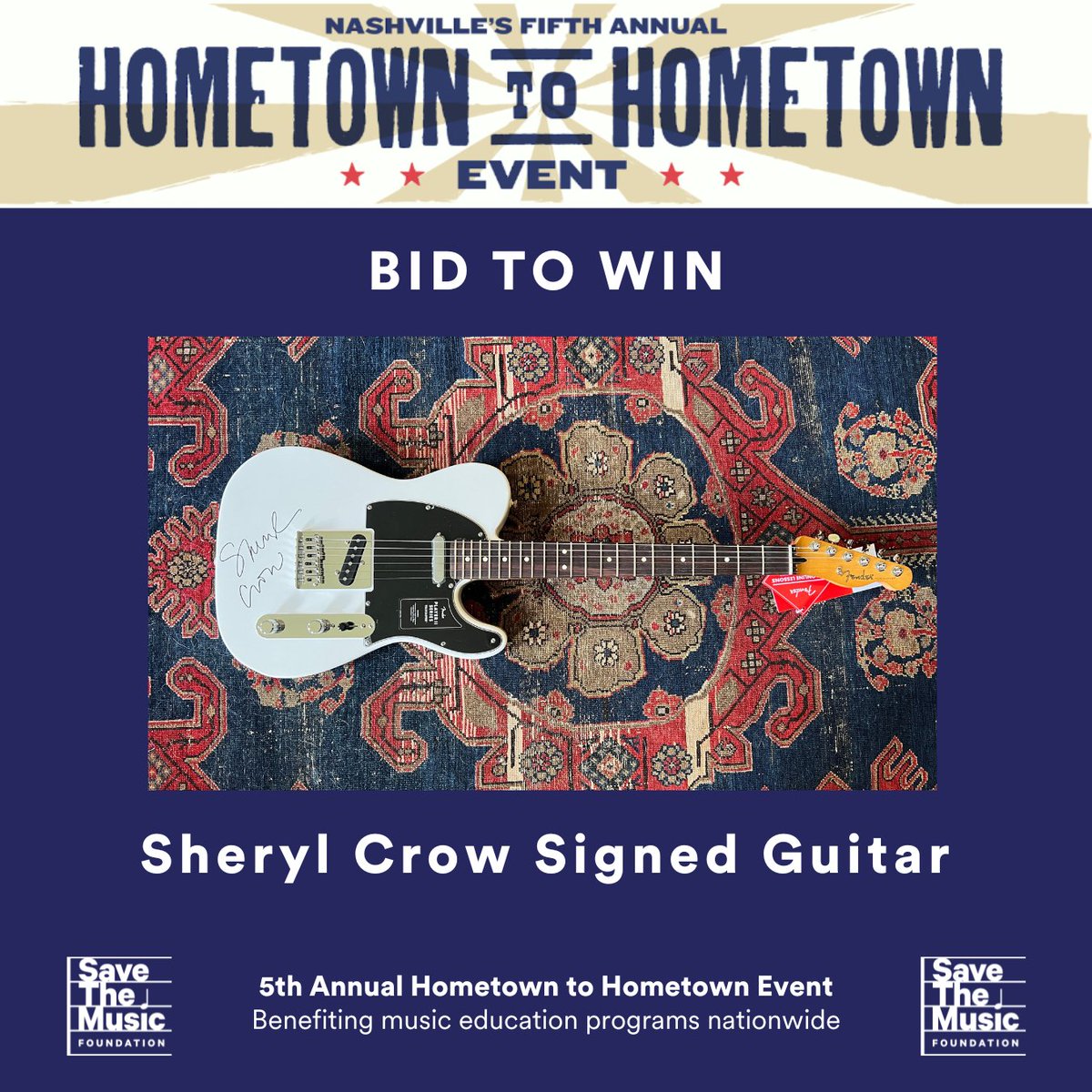 savethemusicfdn's tweet photo. BID TO WIN! Check out our virtual star-studded auction in support of our 5th annual Hometown to Hometown event. All prizes are open for bids- proceeds will support #music technology programs nationwide! https://t.co/tF90kKQ3HM @Coldplay @SherylCrow @Charli_XCX @MariahCarey https://t.co/om3zlhnsoT