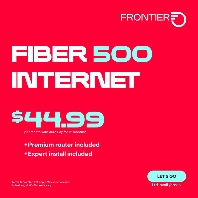 FrontierCorp's tweet photo. Get the speed you need at the price you'll love. Order now and save $10/mo. Plus, expert install included.