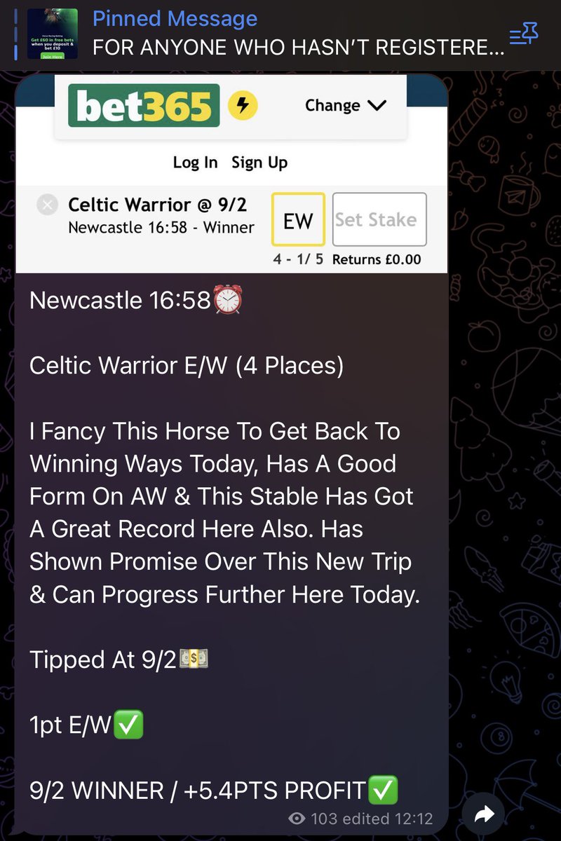 PatrickTipping1's tweet photo. PATRICK TIPPING VIP🔥

2/2 TODAY🏠✅

11/2 MAX BET LANDS🇮🇪✅ 
9/2 VIP WINNER LANDS✅
64/1 DOUBLE🥇

WE ARE CERTAINLY IN TOP FORM THIS MONTH HUGE MONEY RETURNED FOR OUR MEMBERS💰

BIG THINGS PLANNED IN OUR GROUP JOIN US NOW👇

https://t.co/b4AXdfx5Bw 

#HorseRacingTips #FreeTips https://t.co/jRPnERXJdm