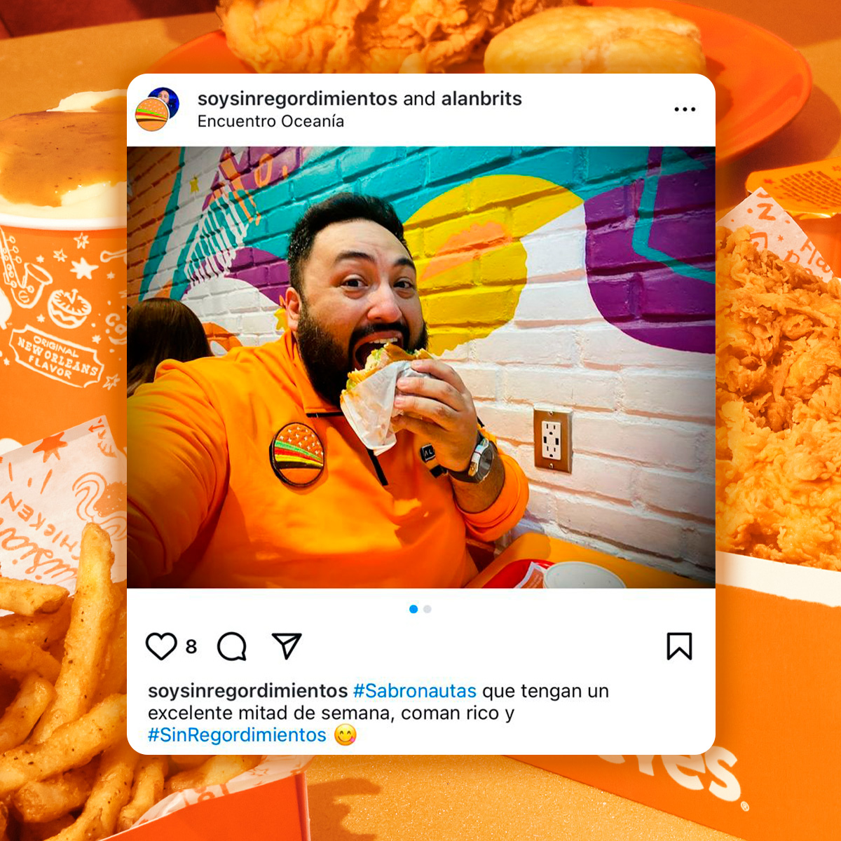 Nos encanta ver sus fotos disfrutando de Popeyes. ¡No olviden etiquetarnos! 👀👀
Queremos conocerlxs y compartir esos momentos deliciosos con los verdaderos #ChickenLovers.🧡✨