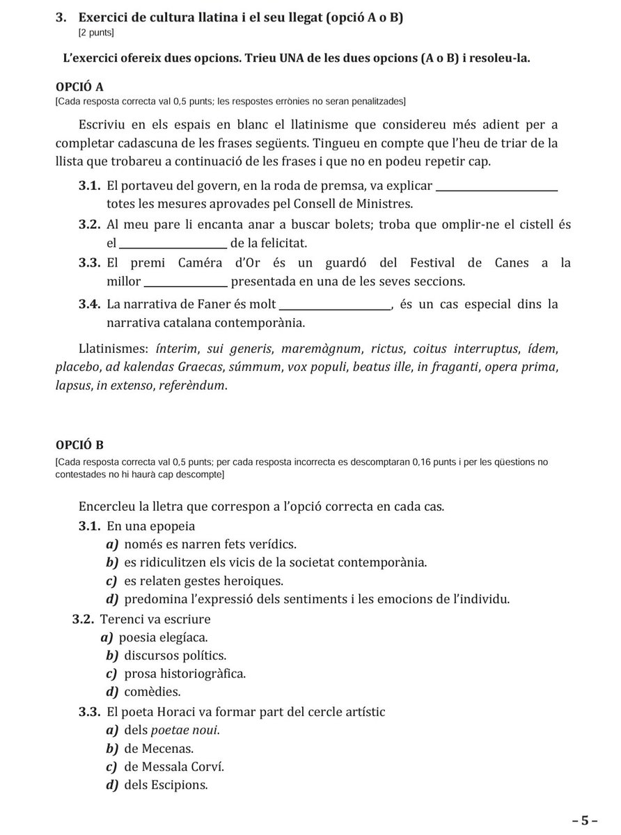 AplecClassiques's tweet photo. Publicat el model de la prova de #Llatí de les #PAU2025. #selectivitat2025 https://t.co/RgaWuFXMrP
