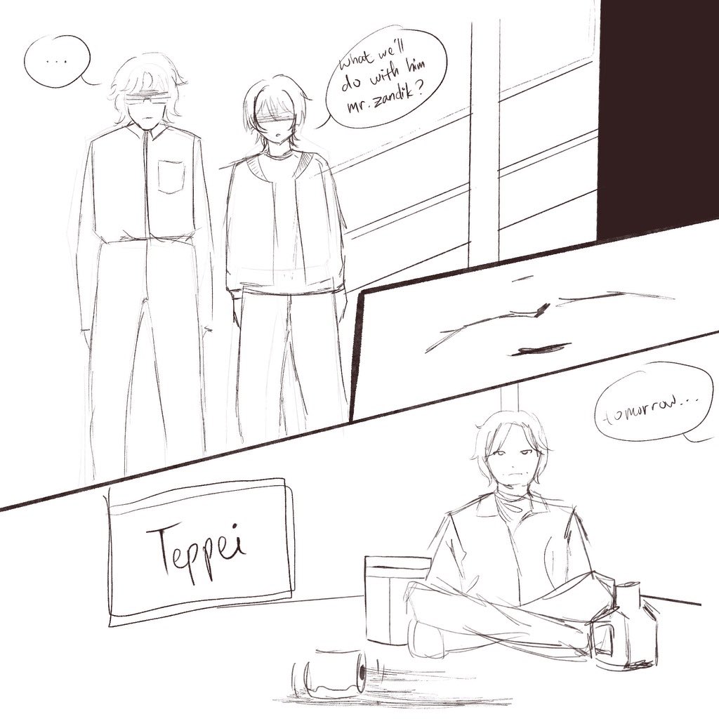 thomairama's tweet photo. This certain scene send me out fr (im so sorry teppei), @fenkko #breakingimpact series had me laughing i just had to sketch this https://t.co/GMpr6sghg8