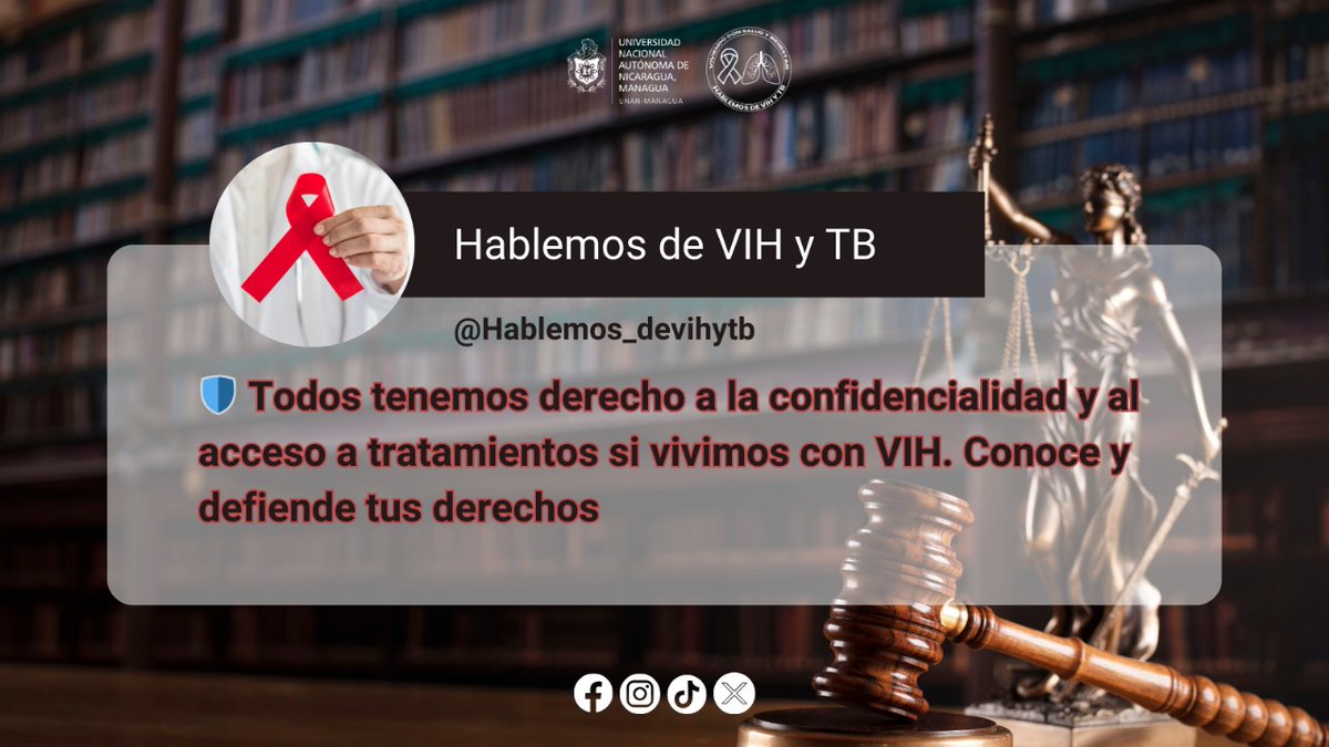 ⚖️ ¡Infórmate y actúa! 💪
Es fundamental conocer y defender nuestros derechos.
#VIH #TB #DerechosHumanos #Salud