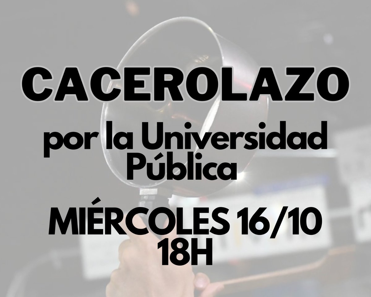 lucabonfante_'s tweet image. DIFUNDIR 🔊🔊

CACEROLAZOS MAÑANA

Para el día de mañana muchísimas facultades votaron cortes y movilizaciones en todo el país. Súmate a cacerolear en la calle de tu facultad cercana.