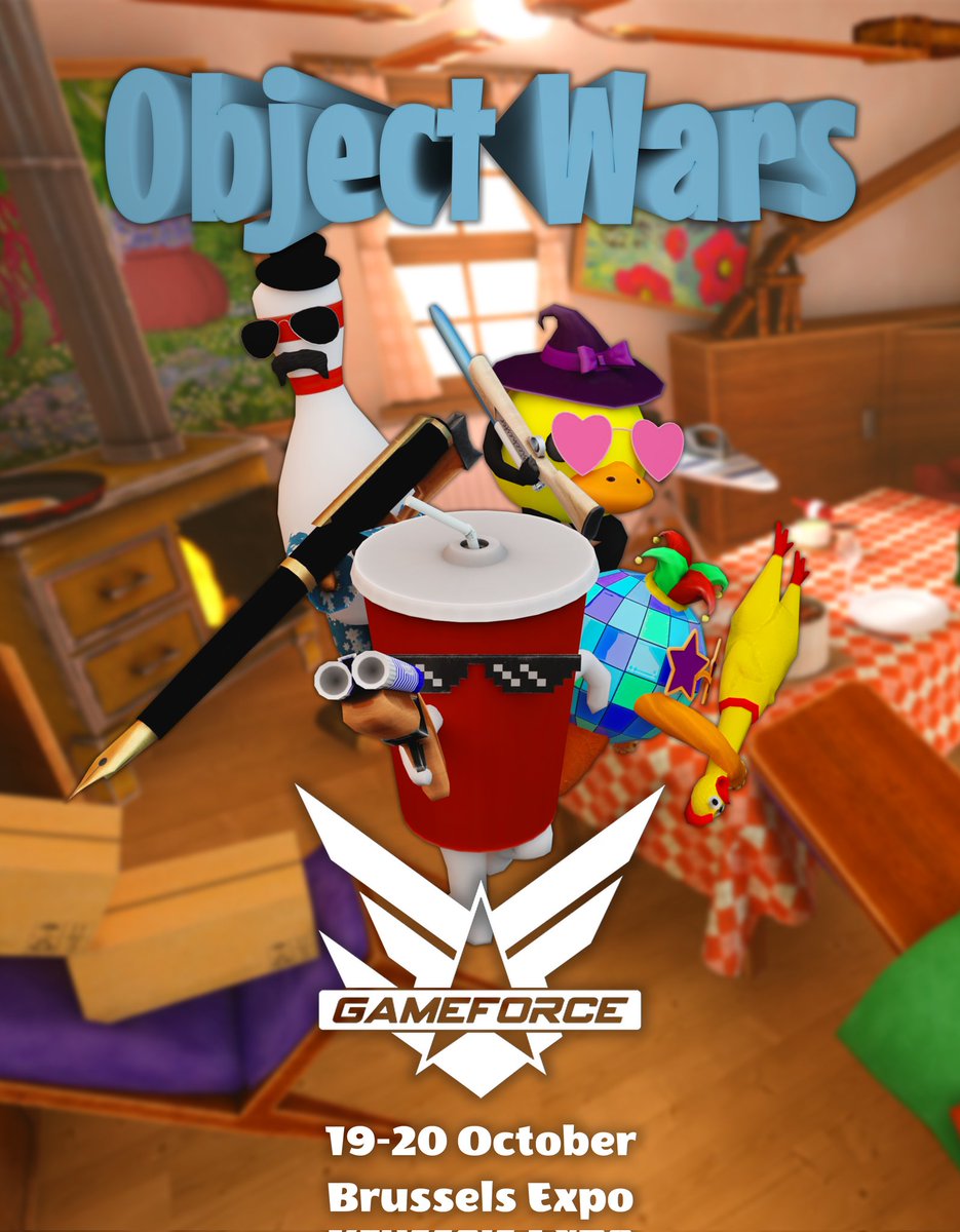 From October 19 to 20, we'll be at <a href="/GameForceBE/">GameForceBE</a> to showcase Object Wars!

Come and meet us, play the game and give us some feedback!

Wishlist on Steam s.team/a/1936800/

#indiedev #indiegame #gamedev #indes #gamedevelopment #gaming #GodotEngine #madewithgodot