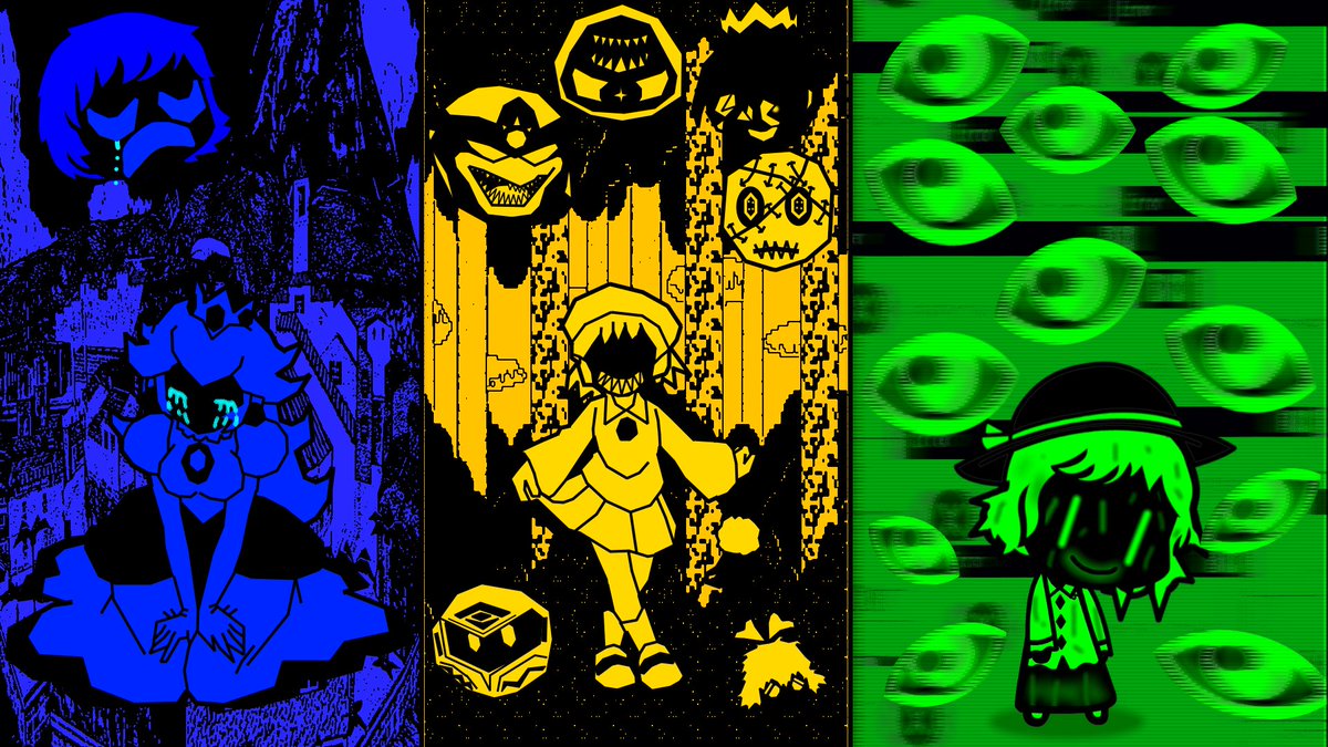 LShadow15's tweet photo. Finally showing this cool artistic art i was working on like the two last drawing that looked like that

consider it the "Big" drawing for this month, idk will see but yeah, it looks cool has a wallpaper too

#BlueGirlFailure #YTPOsaka #WeirdGreenSmilingThing #exeoc #Touhorror https://t.co/5xxjn8HQEF