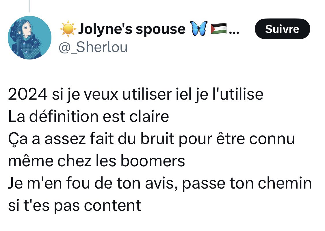 xeff's tweet image. Je m’en fous que tu t’en foutes, en fait.
Je répondais simplement à tes arguments moisis, et à ta grammaire à la con.
Et je vais même t’afficher sur mon profil, où tu ne pourras rien masquer… 😘