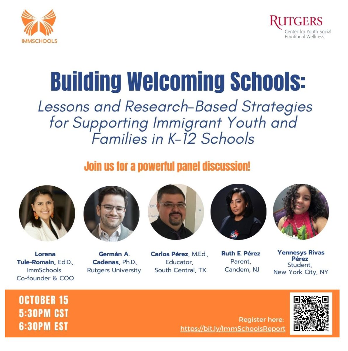 Rutgers Center for Youth Social Emotional Wellness (@cysew_rutgers) on Twitter photo Join <a href="/CYSEW_Rutgers/">Rutgers Center for Youth Social Emotional Wellness</a> and <a href="/ImmSchools/">ImmSchools</a> at 6:30pm EST today for an exciting panel featuring conversations between a variety of experts on the challenges immigrant students and families experience in K12 schools and the research-based strategies that can be used to better support them Join <a href="/CYSEW_Rutgers/">Rutgers Center for Youth Social Emotional Wellness</a> and <a href="/ImmSchools/">ImmSchools</a> at 6:30pm EST today for an exciting panel featuring conversations between a variety of experts on the challenges immigrant students and families experience in K12 schools and the research-based strategies that can be used to better support them