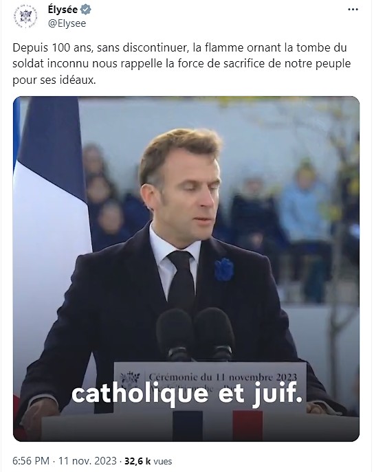 VeroniqueChemla's tweet image. Dès novembre 2023, j'avais prouvé la partialité anti-israélienne et anti-juive du PR Emmanuel Macron : blood libel (BBC), juifs rétrogradés en dernière position après les musulmans et les catholiques, refus de participer à la "marche contre l’antisémitisme et pour la république"
