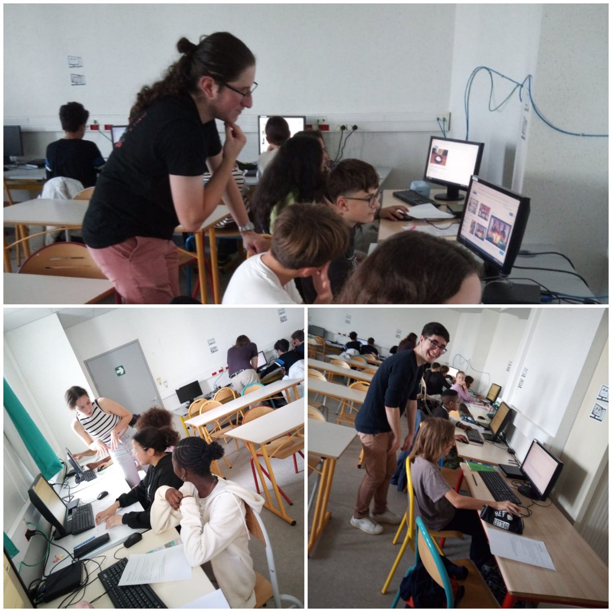 Première action autour des métiers de la donnée et du numérique pour les 4ème C hier. Les élèves ont découvert les parcours scolaires de 4 étudiants en Master en informatique. En bonus, ils les ont initiés à la création de pages internet avec les langages HTML, CSS et JavaScript.