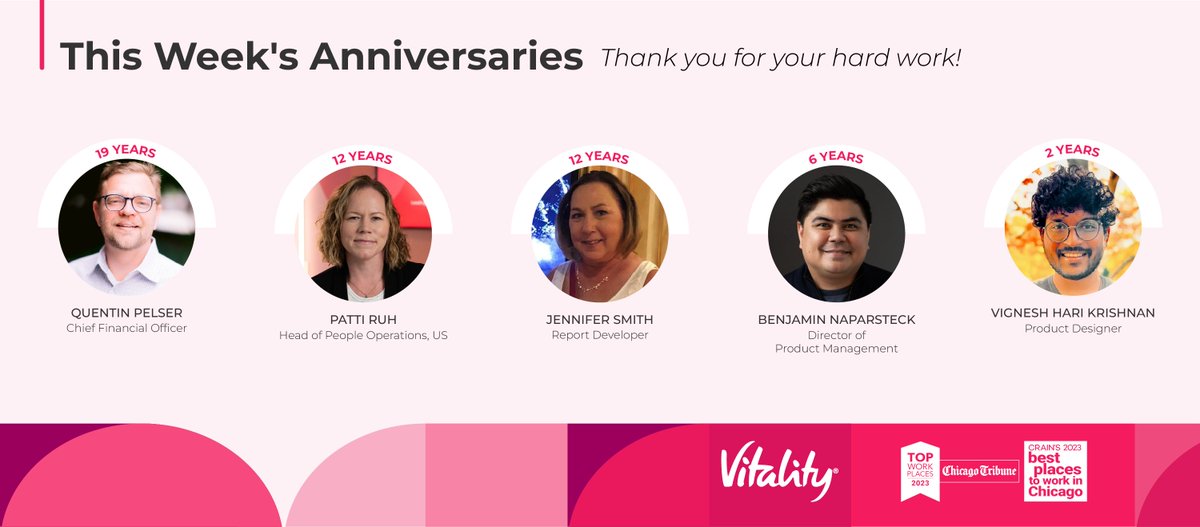 We're celebrating the passion and persistence of our team members reaching their work anniversaries this week. Thank you for making a lasting impact every day! 👏 ✨