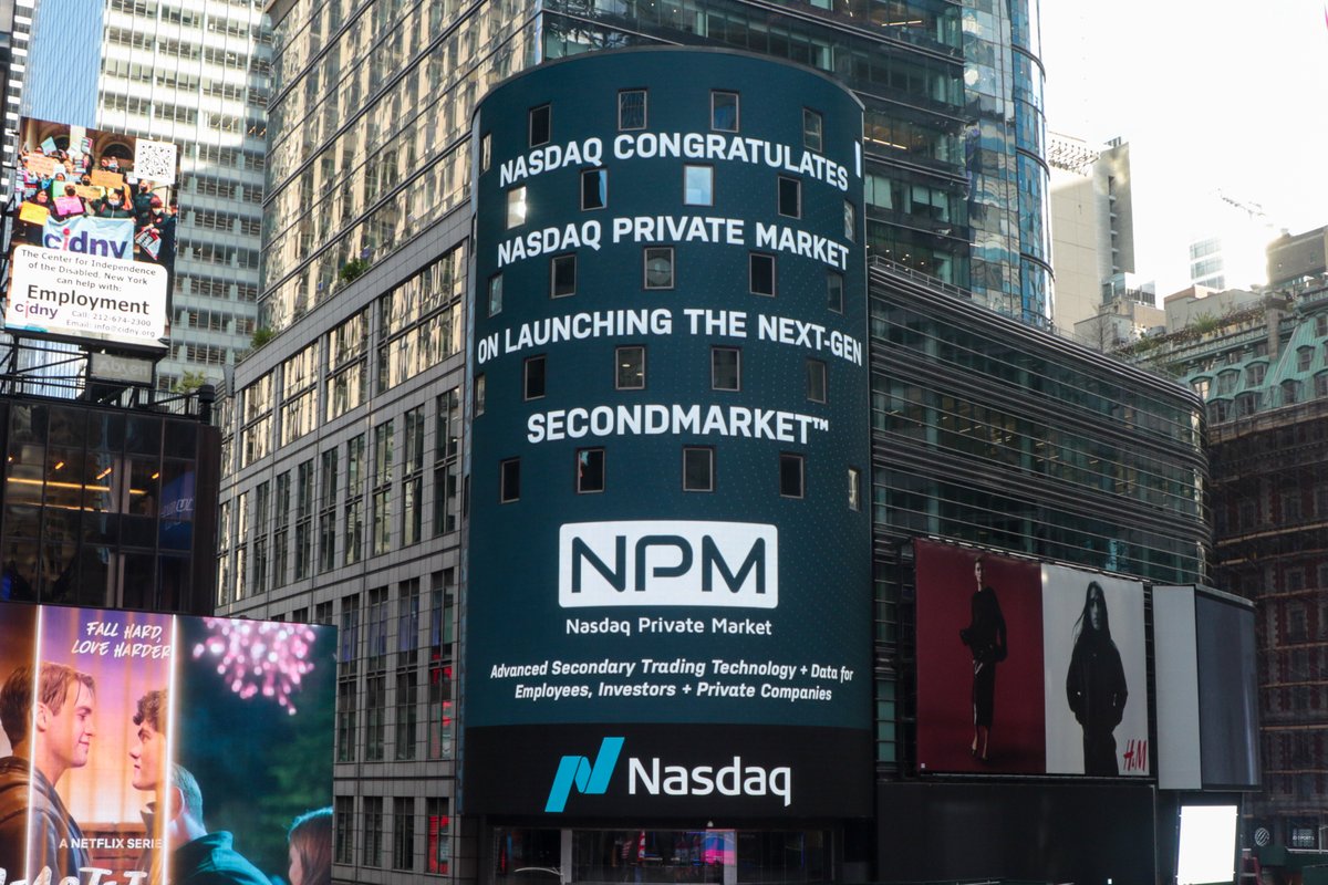 Nasdaq Private Market (@npm) on Twitter photo 📢The news is out! The SecondMarketᵀᴹ Liquidity Platform is live and we're open for business.🚀 Thank you to our friends and partners at <a href="/NasdaqExchange/">Nasdaq Exchange</a> for helping us celebrate this exciting milestone at the iconic MarketSite. Learn more: npm.com #Nasdaq #NPM 📢The news is out! The SecondMarketᵀᴹ Liquidity Platform is live and we're open for business.🚀 Thank you to our friends and partners at <a href="/NasdaqExchange/">Nasdaq Exchange</a> for helping us celebrate this exciting milestone at the iconic MarketSite. Learn more: npm.com #Nasdaq #NPM