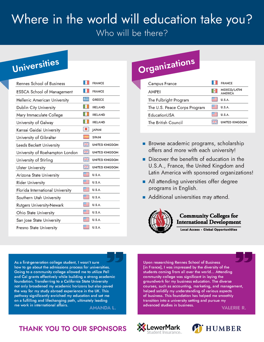 🎊 Registrations are OPEN for CCID's Virtual College Transfer Fair (VCTF) taking place on November 13th from 1:00-4:00 pm CDT! The VCTF is FREE for students looking to transfer, or pursue, undergraduate degrees in the U.S. and abroad. 
💻share.virtualdays.com/f-teaser/ccvtf…
