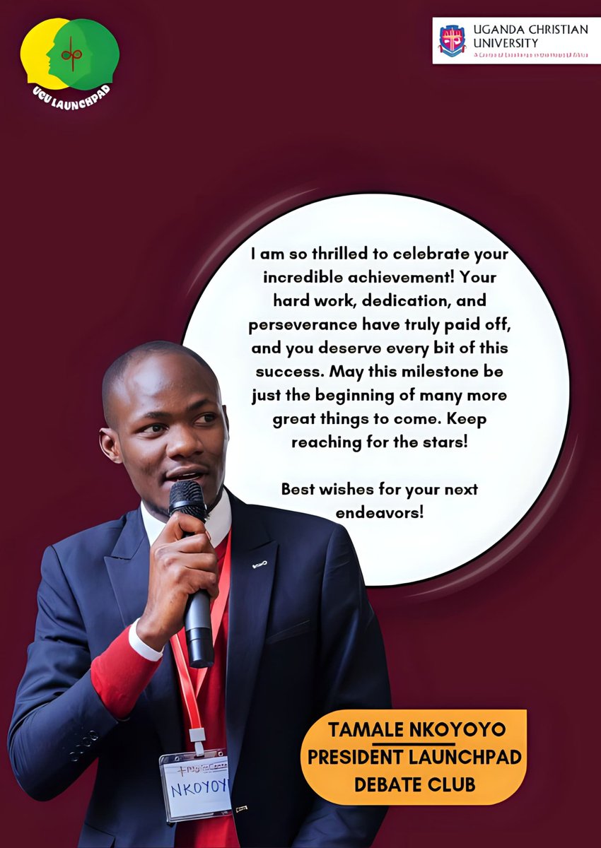As much as I hold Launchpad very close to my heart, allow me introduce to you our new President; Mr. Tamale Nkoyoyo, a man I believe will push the Club to heights we've never seen.
Congratulations Mr. President 🥂