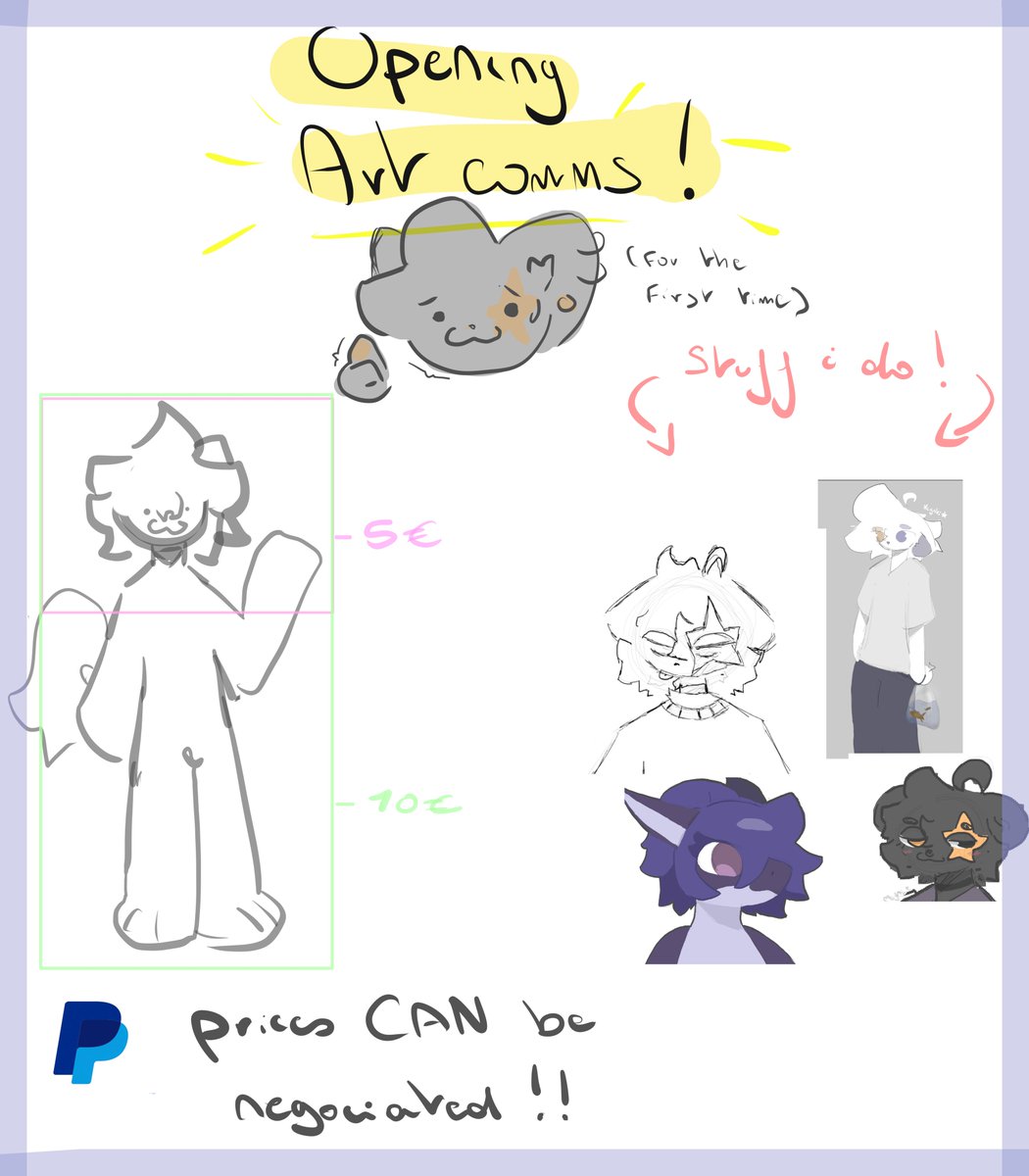 _megatii's tweet photo. STARTING COMMS! even tho i dont have much people following me, the price is negociable, not everyone can buy art so i can accept a little less :> #commissionsoopen #furrycommision #art #furryarts https://t.co/GdW4Xw9mL8