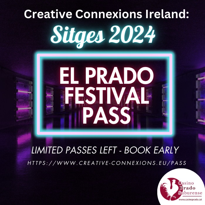 LIMITED NUMBERS LEFT: EL PRADO FESTIVAL PASS '24 valid for 15 events taking place at Casino Prado C'Francesc Guma 5 Teatre Prado, Els Jardins del Prado + Casino Prado Level 2 Events will take place on Oct 24, Oct 25 and Oct 26. Full details on our website creative-connexions.eu/pass