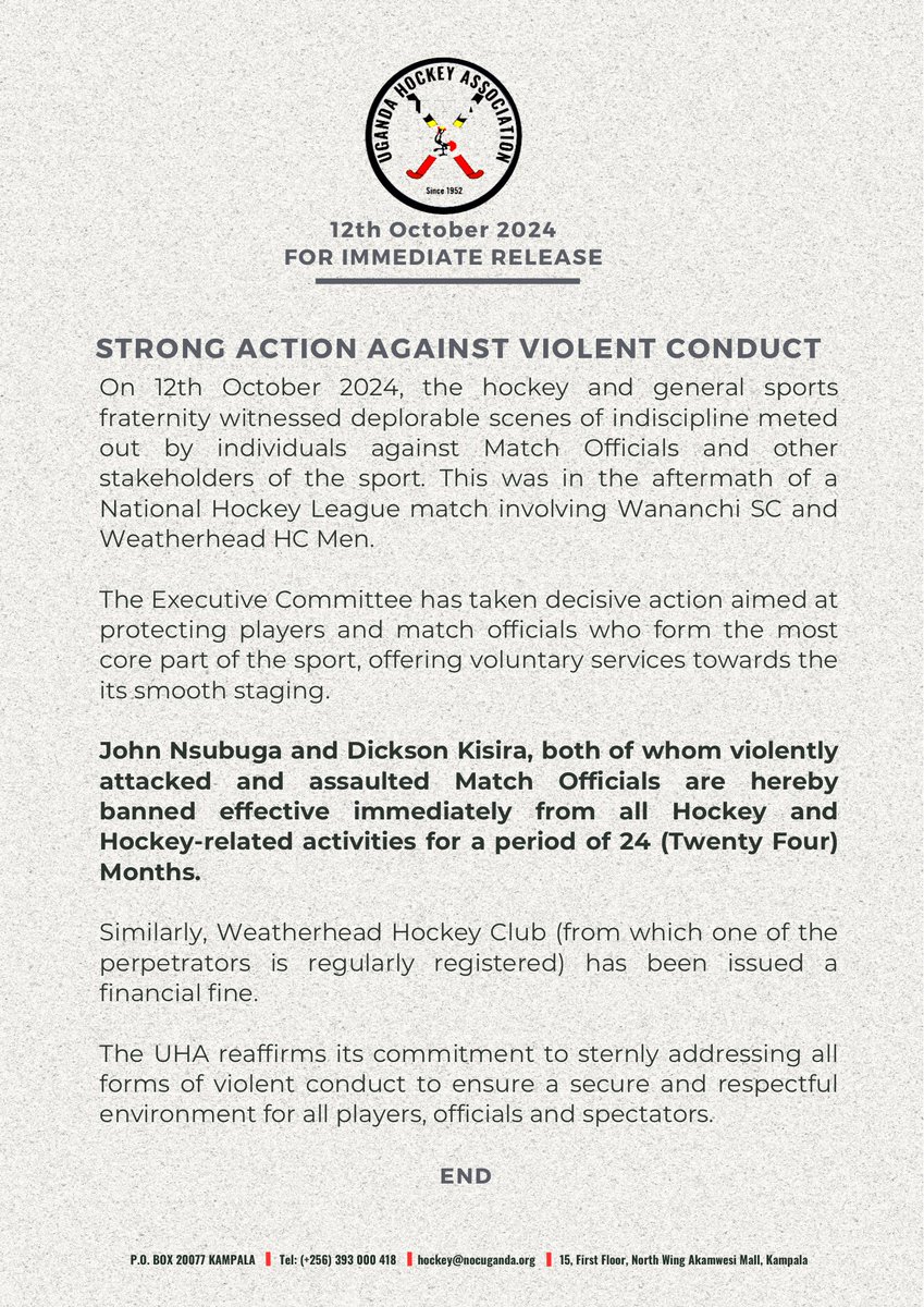 Uganda Hockey Association tweet media