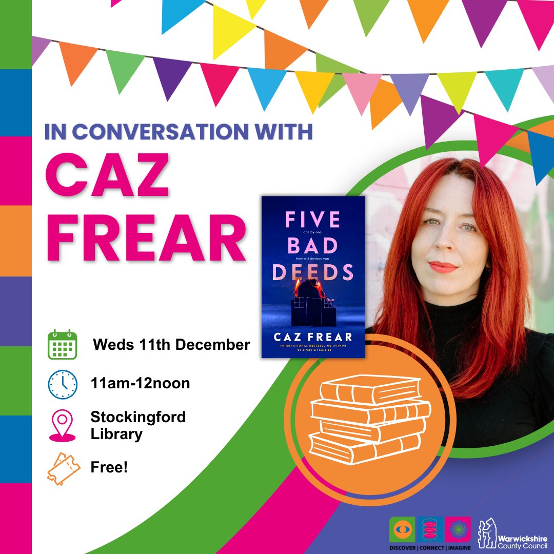 We are excited to be welcoming <a href="/CazziF/">Caz Frear</a> to Stockingford Library on Wednesday 11th December at 11am to talk about her latest book Five Bad Deeds.

Find out more and book your free place at eventbrite.co.uk/e/in-conversat…