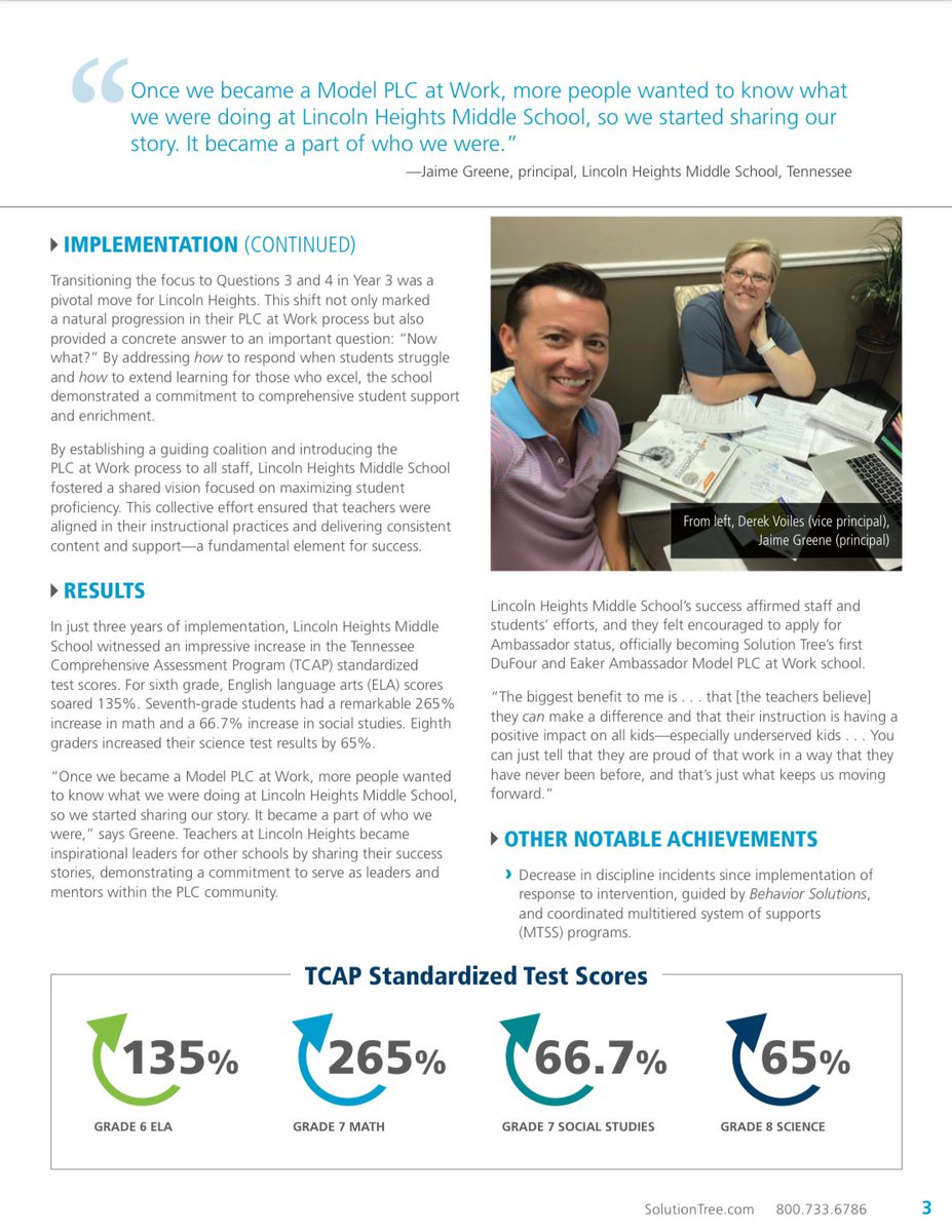 Honored to have been a part of this school’s ongoing journey toward excellence! Grateful for the incredible staff and students who are dedicated to growth. Thank you, Solution Tree, for spotlighting the impactful work in Evidence of Excellence. #atPLC #PLCatWork 

🔗