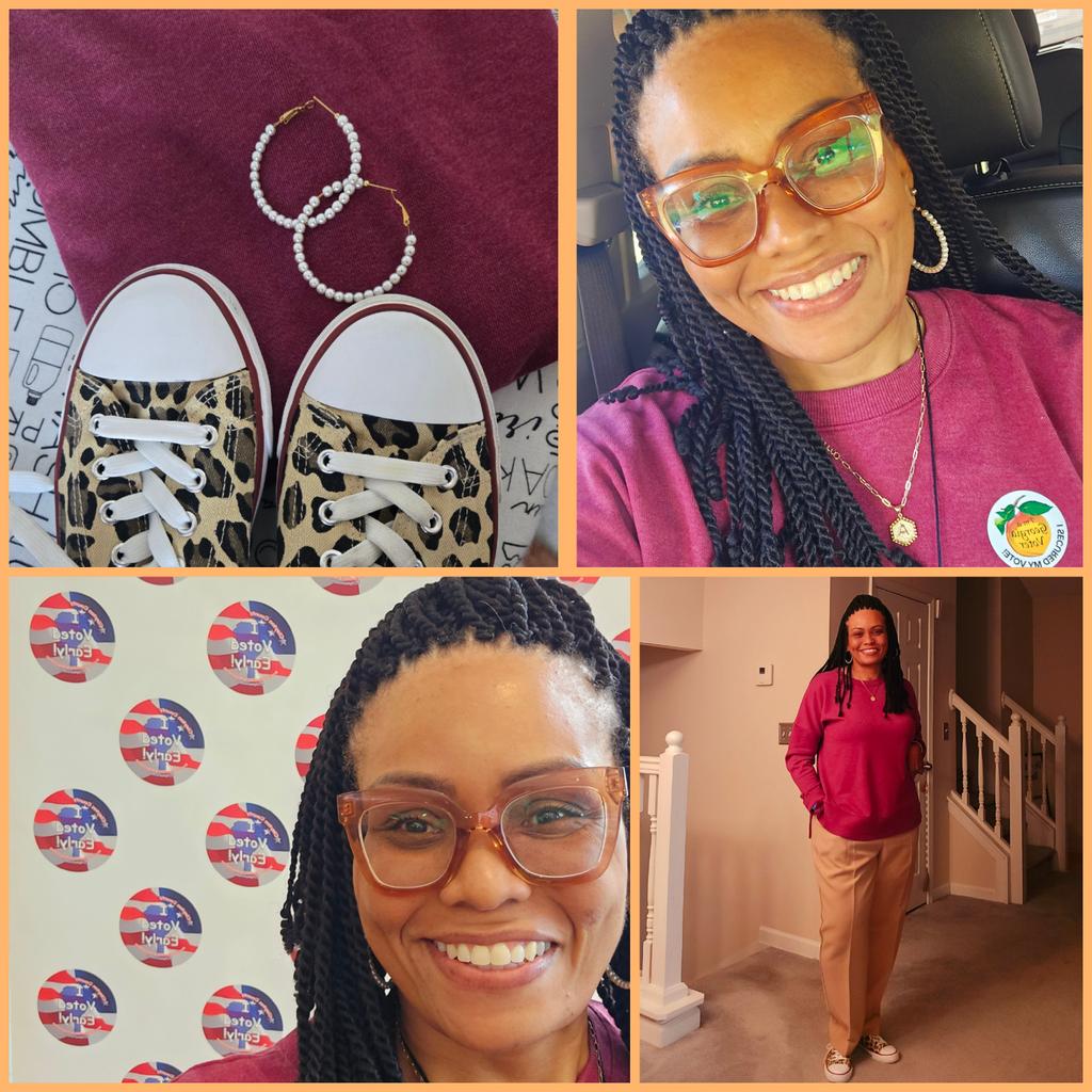 I've been waiting on this say for months! The polls are OPEN in Georgia! I proudly cast my ballot for <a href="/KamalaHarris/">Kamala Harris</a> &amp; <a href="/Tim_Walz/">Tim Walz</a>
Chucks ✔️, Pearls ✔️ Peach 🍑 #itshappening #BattlegroundGeorgis #WinthewholeDEMthing #WhenWeFightWeWin #WeAreNotGoingBack #HarrisWalz