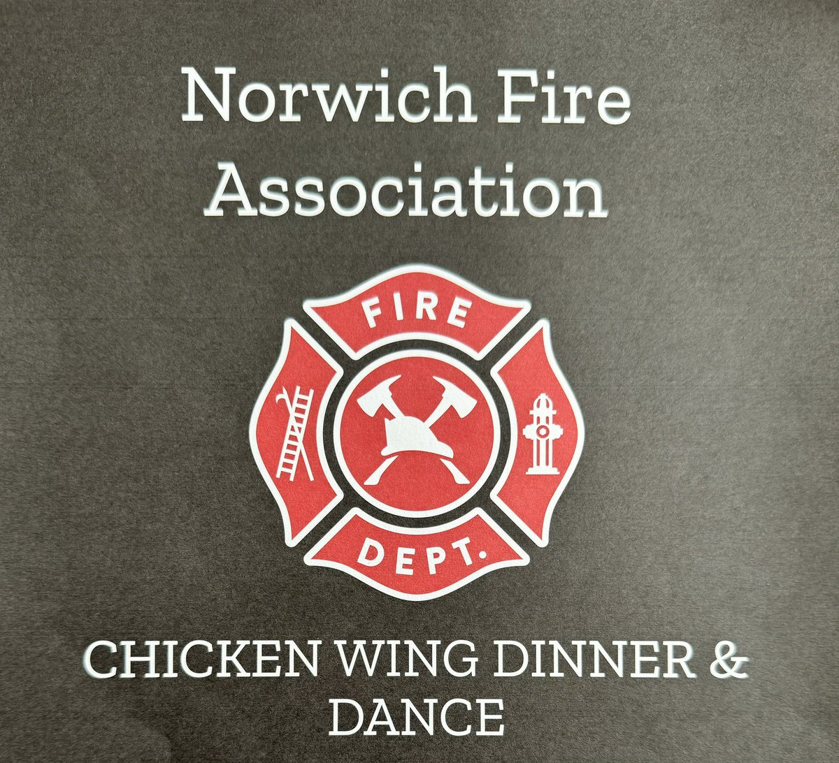 🔥 LAST CHANCE for TICKETS 🔥
This Saturday October 19th, starts at 5pm @ Norwich Communtiy Centre. Come out to support your local Fire Fighters and enjoy delicious chicken wings and fries! Plus D.J. Dan Thompson will be spinning the tunes.  Connect with any fire fighter!