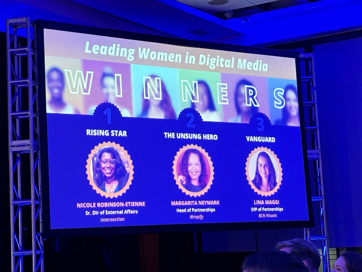Barry Frey (@barryfrey) on Twitter photo I’m proud to honor some incredible women leading the future of the #DigitalMedia industry. Awards presented by the amazing <a href="/DebbieBenadiba/">Debbie Benadiba</a>. 💪♀️
Margarita Neymark (<a href="/wrapify/">Wrapify</a>)
Lina Maggi (<a href="/BcnVisuals/">BCN Visuals</a>)
Nicole Robinson-Etienne <a href="/intersection_co/">Intersection</a>
<a href="/DPAAglobal/">DPAA</a> #VideoEverywhereSummit I’m proud to honor some incredible women leading the future of the #DigitalMedia industry. Awards presented by the amazing <a href="/DebbieBenadiba/">Debbie Benadiba</a>. 💪♀️
Margarita Neymark (<a href="/wrapify/">Wrapify</a>)
Lina Maggi (<a href="/BcnVisuals/">BCN Visuals</a>)
Nicole Robinson-Etienne <a href="/intersection_co/">Intersection</a>
<a href="/DPAAglobal/">DPAA</a> #VideoEverywhereSummit