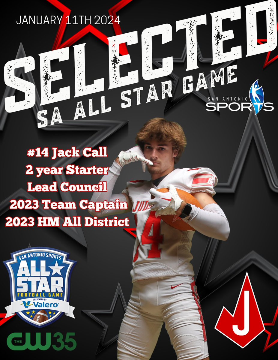 Huge congratulations to our two San Antonio All Stars! They’ve been selected to represent our city and play alongside the best football players in the area on January 11th at the Alamodome!Rocket Pride! <a href="/JISDRocketPride/">Judson High School</a> <a href="/JISD_ATHLETICS/">Judson ISD Athletics</a> <a href="/JudsonISD/">Judson ISD 🍎</a>