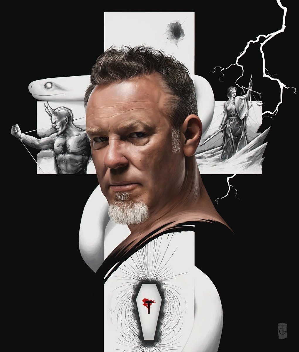 My portrait of James Hetfield
Can you guess the Metallica album references in this piece !?