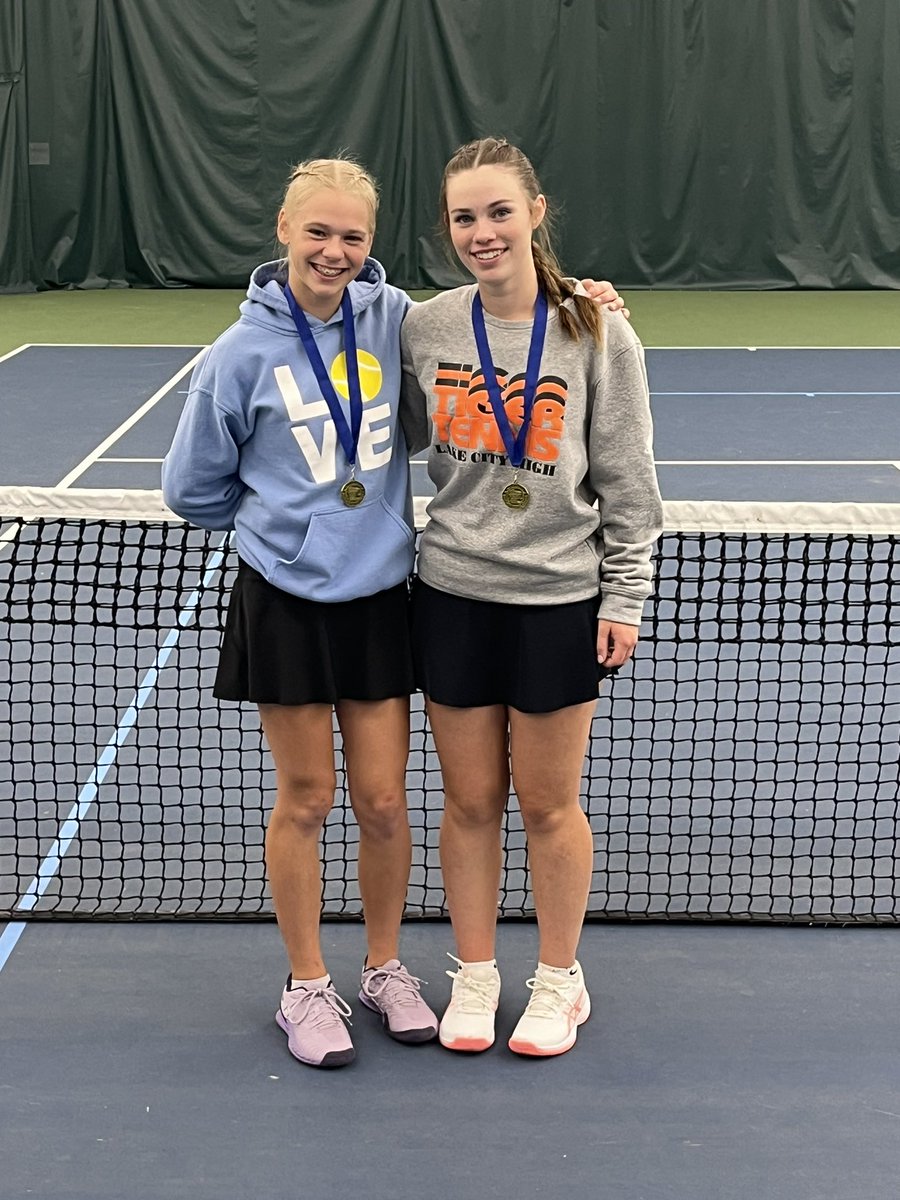 attitudeneffort's tweet photo. Congratulations to Therese Bauer and Rylee Thieren on their Section 1A doubles championship in Girls Tennis! They are heading to State! https://t.co/jizzqi7u5Q