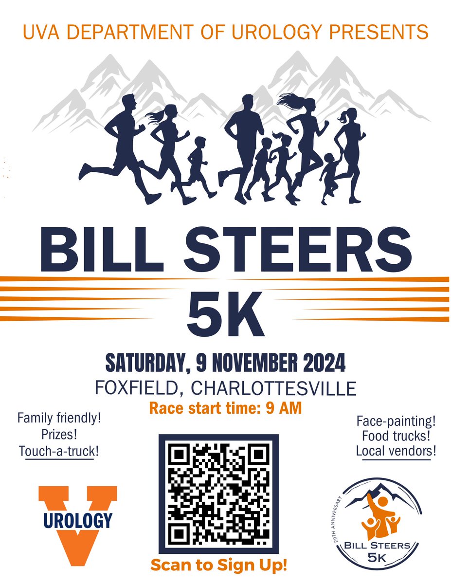UVA Urology (@uvaurology) on Twitter photo Hey - have we mentioned recently that <a href="/uvaurology/">UVA Urology</a> hosts a super-fun 5K on a gorgeous, grassy course that raises funds for treating benign urological conditions?
We haven't?!
Well, here's your reminder! The #BillSteers5K is Saturday, November 9, right here in #Charlottesville! Hey - have we mentioned recently that <a href="/uvaurology/">UVA Urology</a> hosts a super-fun 5K on a gorgeous, grassy course that raises funds for treating benign urological conditions?
We haven't?!
Well, here's your reminder! The #BillSteers5K is Saturday, November 9, right here in #Charlottesville!