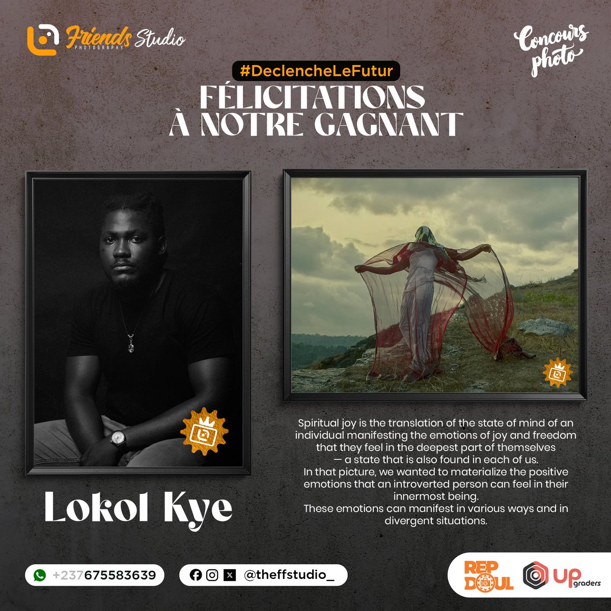 TheFFstudio_'s tweet photo. Félicitations à Carine Oum  et Le Photofieur 237 qui n'ont pas démérité !!👏🏾

Les deux candidats sont respectivement 2e et 3e de notre jeu-concours de photographie 📷😉

Tous les deux seront présents à l'inauguration de notre studio 👌🏽

Merci à tous pour votre participation ! https://t.co/o874sUWkdK