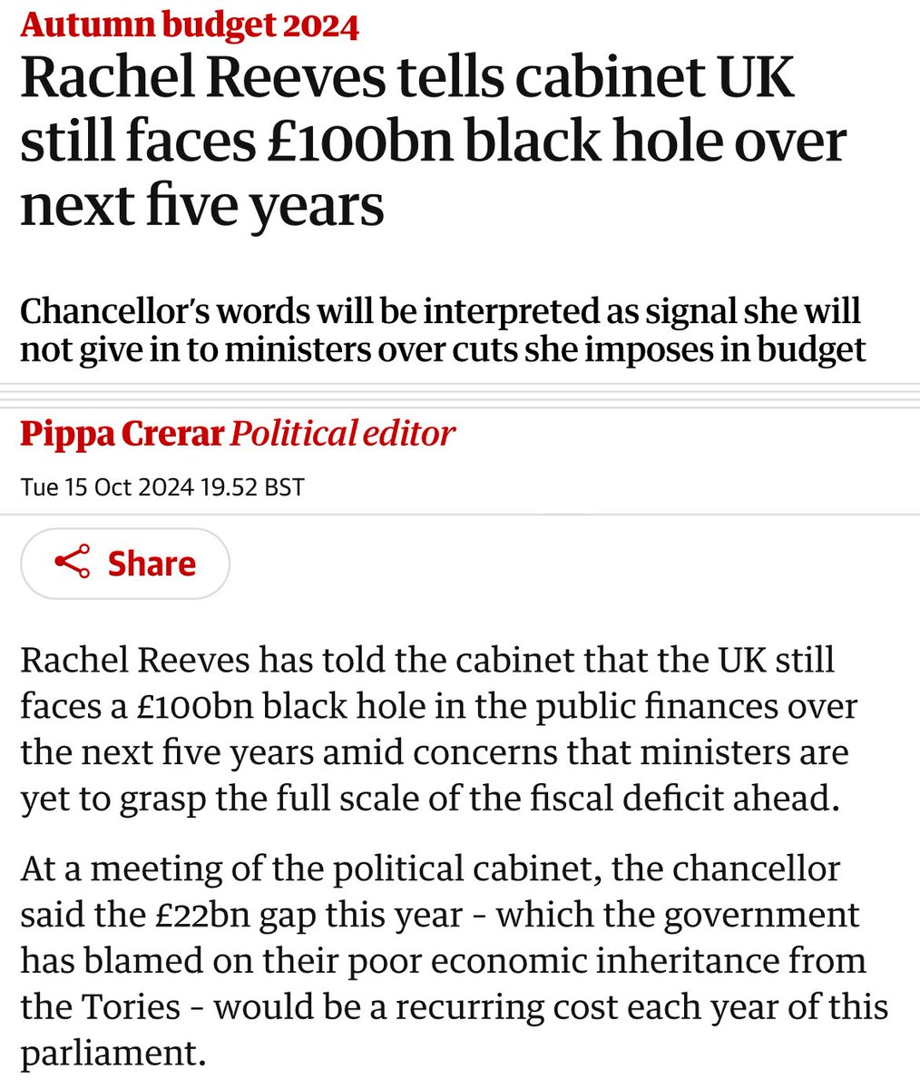 Oh, look... there's a gaping £100 billion hole in Britain's finances.

Anyone want to try fitting the £100 billion cost of Brexit into it? Anyone at all?