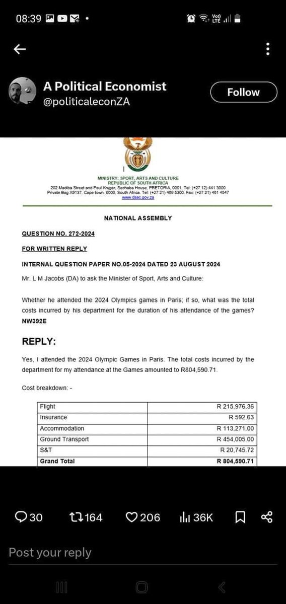 plmcraig's tweet photo. @GaytonMcK 

How do you spend R450k on transport ? Were you driving a limo imported from China? Wtf

So much for I want to ensure teams who have no funding , can get funding https://t.co/xxwOkygjA6