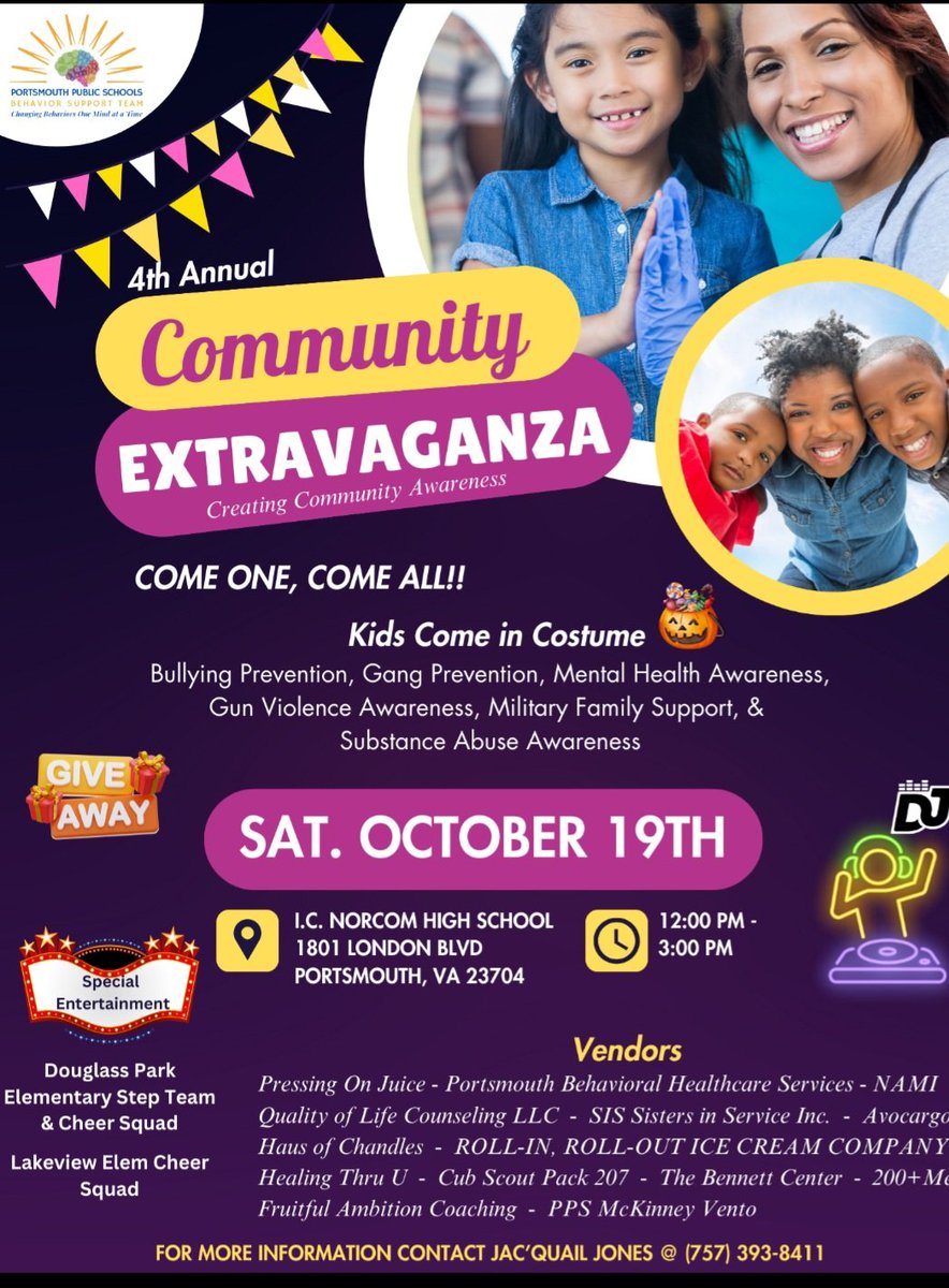 driddick73's tweet image. Come on out and bring a few friends!!
@PortsVASchools @cityofPortsVA @ebracyPPS @SterlingWhite59 @nicscud @BrightonVA @ppsdouglasspark @SimonsdaleElem @ICNorcomHigh @Jarrod_AllenPPS @Mar_AdamsPPS @JJones_PPS @TamaraFrye_Howe